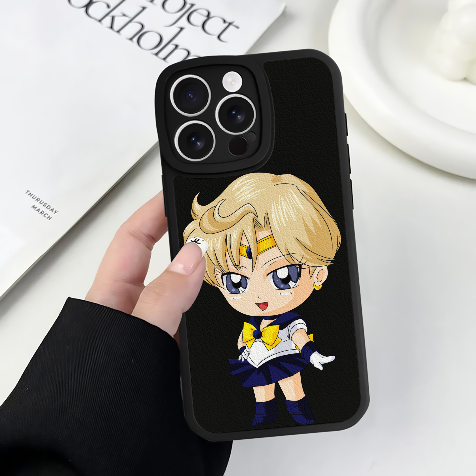 （画像用） 美少女戦士セーラームーン 天王はるか Sailor Moon Tenoh Haruka 【iPhone 16シリーズ対応】シリコンスマホケース（レザー調） 材質：シリコン